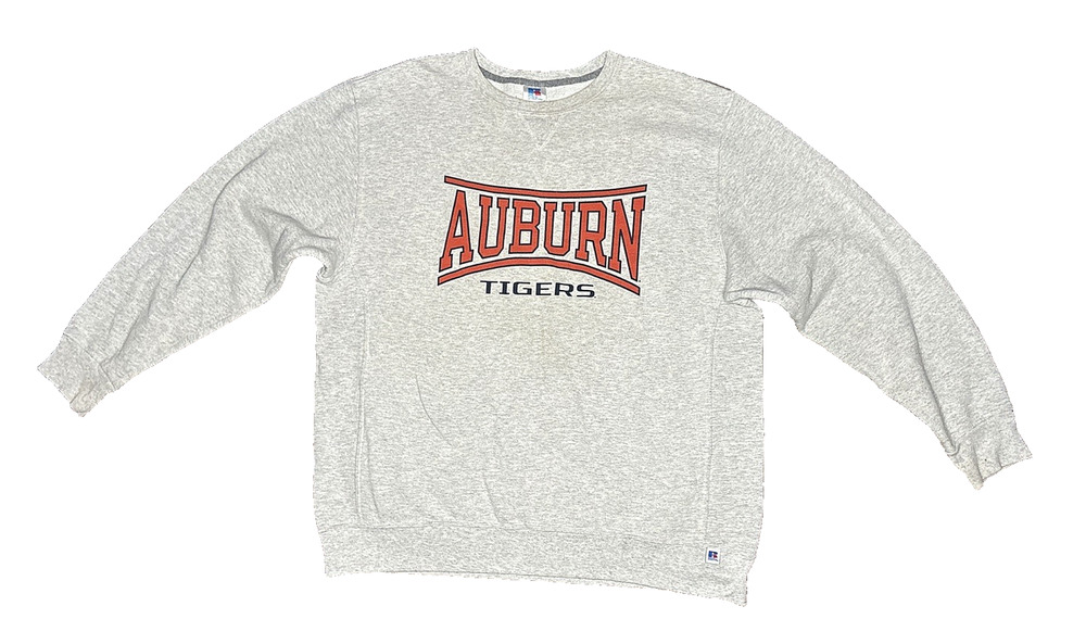 Auburn Tigers Russell Athletics Gray Sweatshirt Mens Size XL Crewneck Y2K